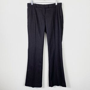 Theory Ashleen Black & Red Pinstriped Virgin Wool Flared Trousers
